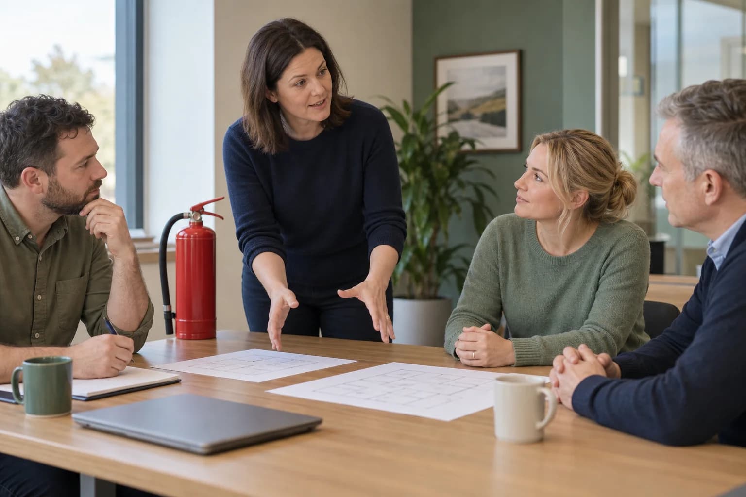 Illustrative workplace fire safety planning discussion